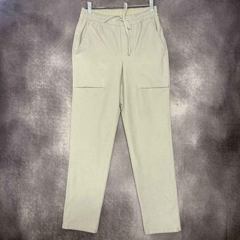 Lululemon Jogger Pants Womens XS Beige Elastic Waist Pockets‎ Stretch Athletic
